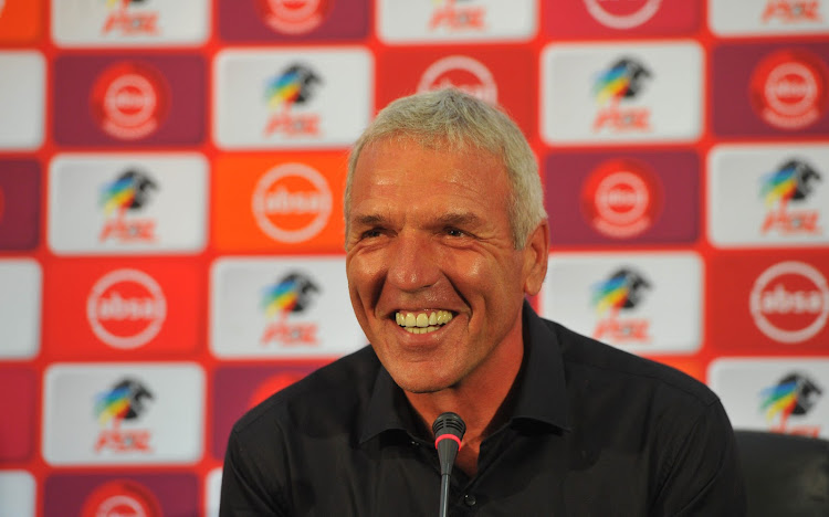 Kaizer Chiefs' German coach Ernst Middendorp was all smiles during the announcement.