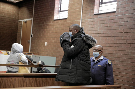 Muzikayise Malephane, 31, during his previous appearance in the Roodepoort magistrate's court on charges relating to the murder of Tshegofatso Pule.