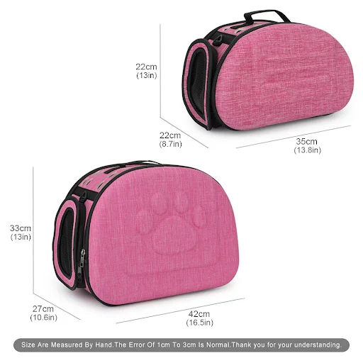 Cat Bag Portable Foldable Pet Carrying Bag Travel Car Shoulder Small Dog Handbag Rose Purple Gray