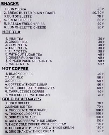 Tasteler Cafe menu 