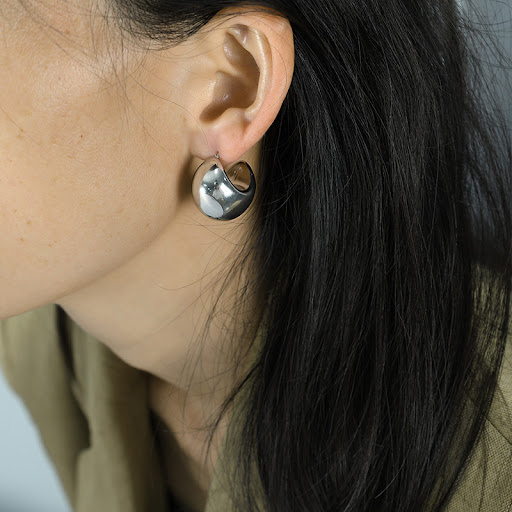 Title 7, Simple Semicircle Fat Moon Earrings, Light Luxu...
