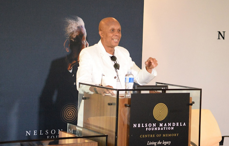 Doctor Khumalo at the campaign launch for Ria Ledwaba's SA Football Association presidential bid at the Nelson Mandela Foundation in Houghton, Johannesburg on May 10 2022.