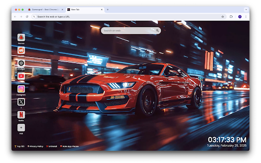 Ford Mustang Red City Live Wallpaper