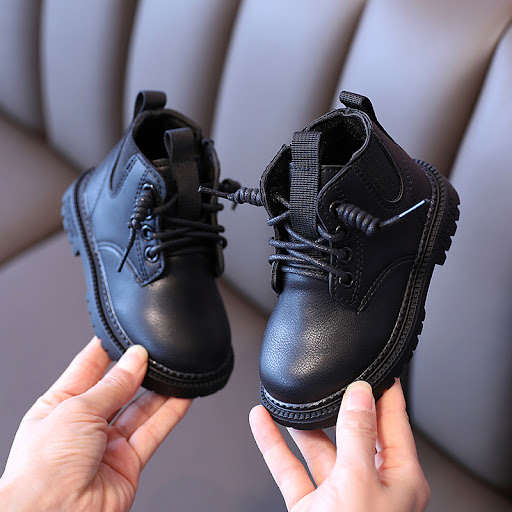 Title 3, Kids Leather Boots Waterproof Children Sneakers...