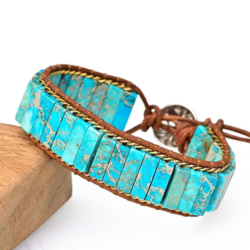 Bracelet chaîne turquoise simple 1 couche – Élégance discrète au quotidien, une touche de couleur subtile pour rehausser votre look.