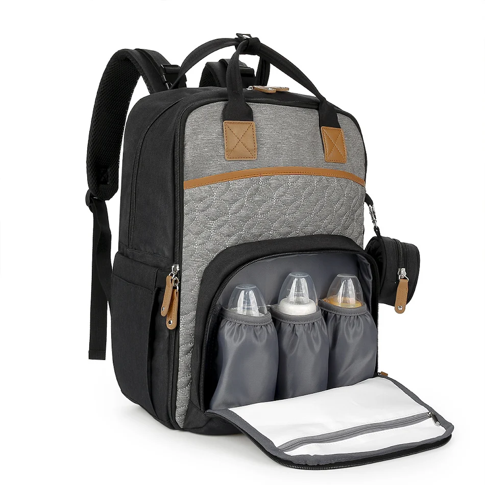Mochila de bebé para viajes al aire libre grande con aislamiento térmico Gran capacidad para pañales y biberones Fácil de transportar