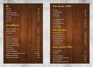 Orbis Restaurant menu 