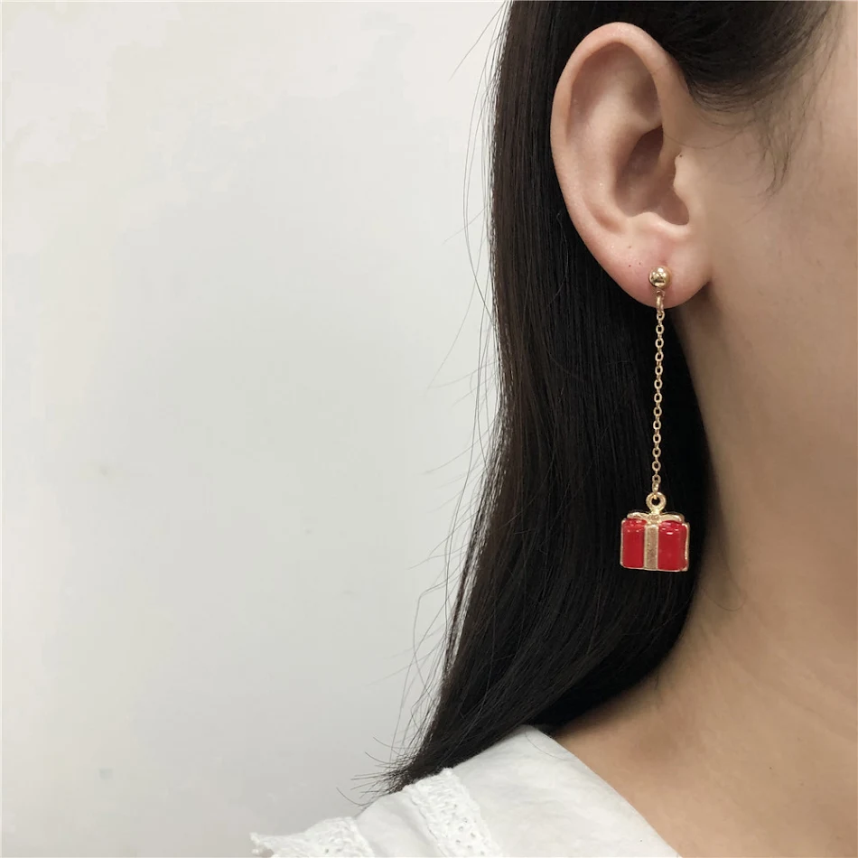 Women's Fashion Christmas Snowflake Ribbon Earrings, festive earrings perfect for the holiday season, adding a touch of 