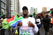 An Operation Dudula supporter following their launch  in Durban on Sunday April 10 2022.