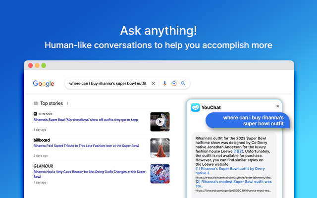 YouChat by You.com | AI Search in Google Preview image 4