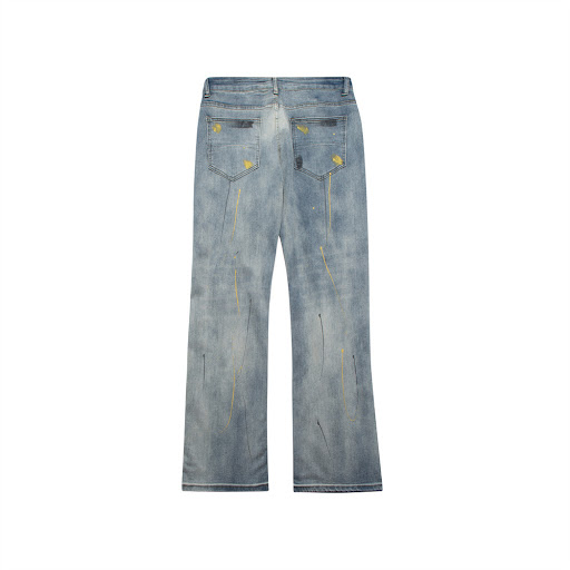 Title 3, Mens loose washed-out painting splash-ink ripp...