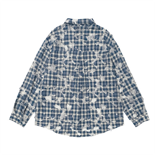 Title 11, Mens Fashion Personality Plaid Long-sleeved Sh...