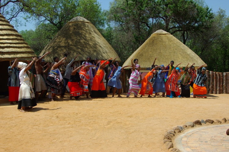 Dancing at the Segaetsho Cultural Village.