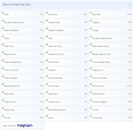 Hotel Raj Vilas menu 1