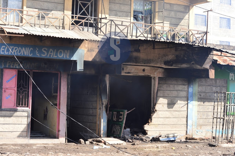 One of the shops that was affected by the Thursday night fire in Embakasi