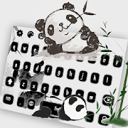 Black Cute Panda Keyboard Theme  Icon