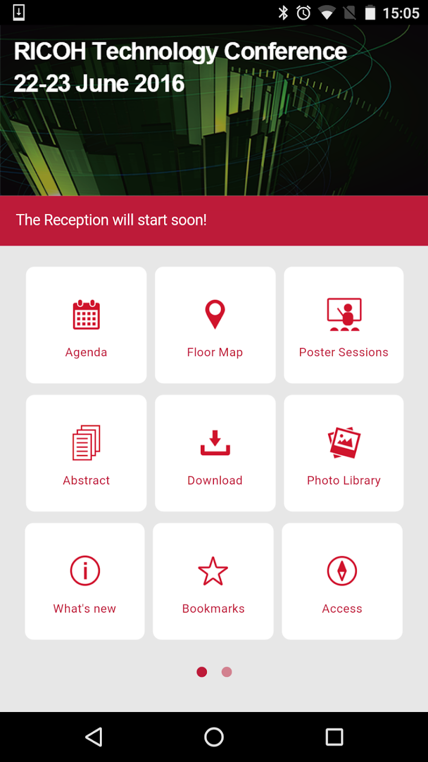RICOH Event App Screen 2