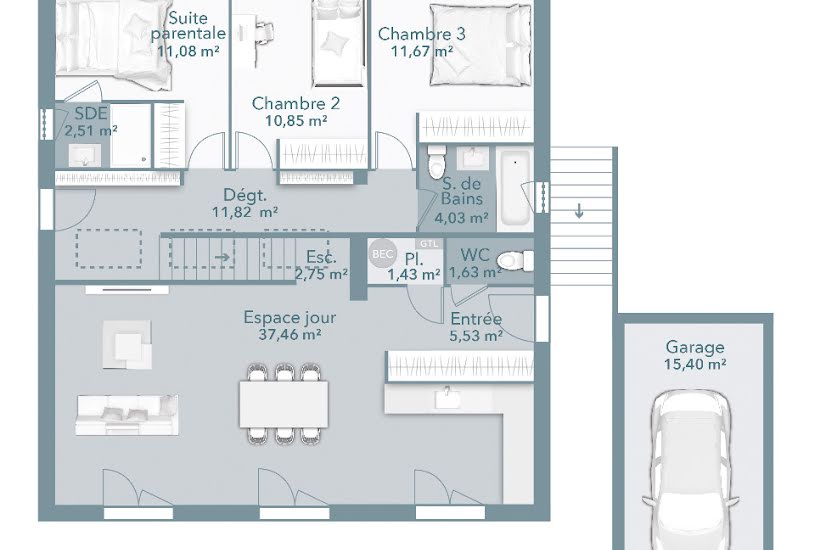  Vente Terrain + Maison - Terrain : 581m² - Maison : 100m² à Lavalette (11290) 