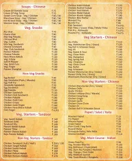 Sai Samruddhi menu 1