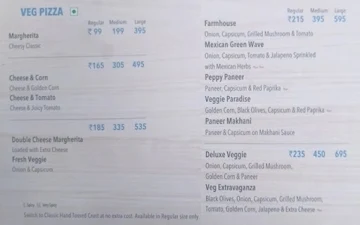 Domino's Pizza menu 