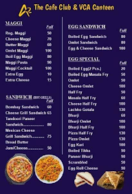 The Cafe Club & VCA Canteen menu 1