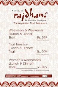 Rajdhani menu 2