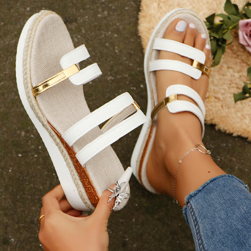 Title 3, Womens Colorblock Strap Wedge Sandals for Summ...