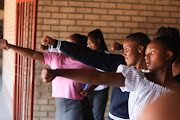 Girl power ruled during the self-defence class. 