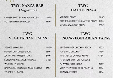 The White Bar menu 