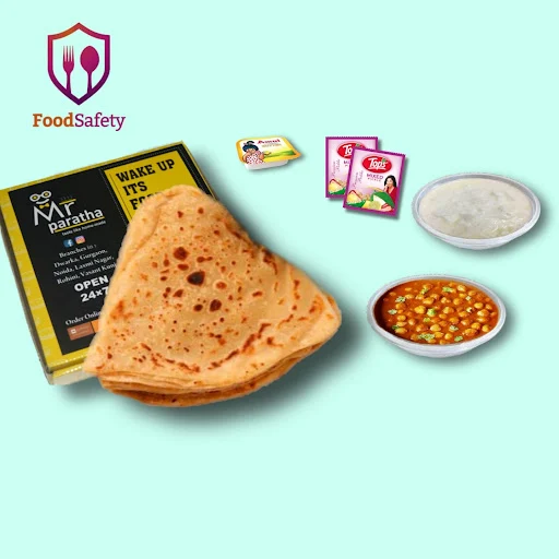 2 Plain Tawa Paratha + Chole + Dahi