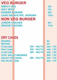 Cake Palace menu 1