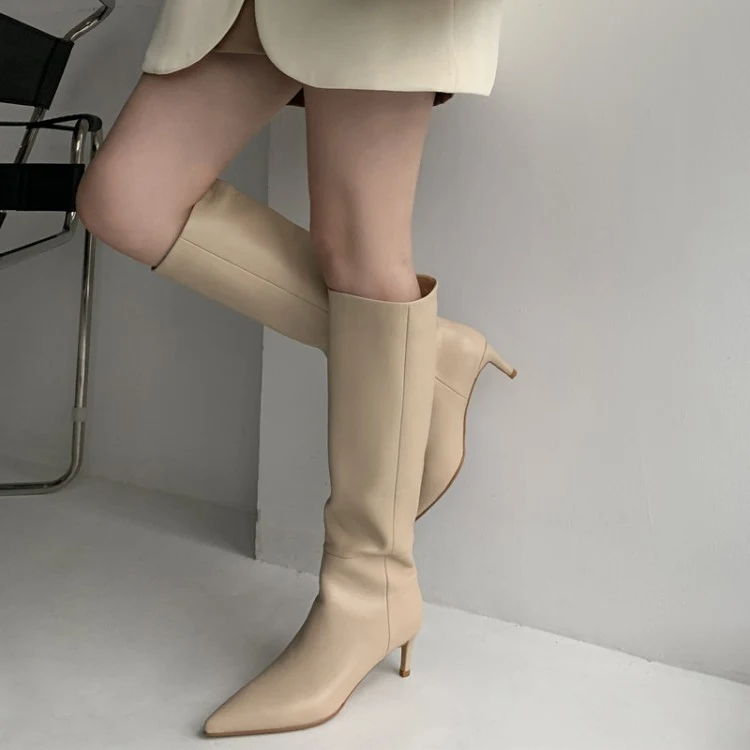 Title 2, Ženske Zimske Čizme Ispod Kolena sa Stiletto Št...