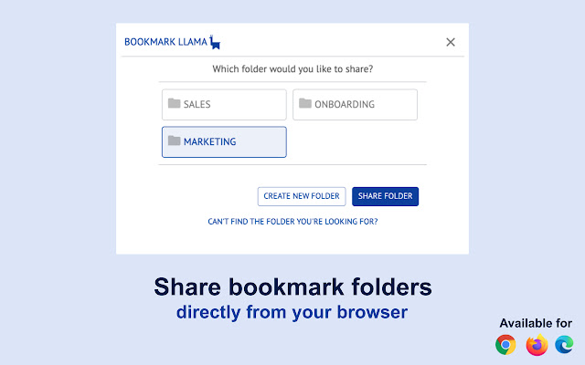 Bookmark Llama chrome extension