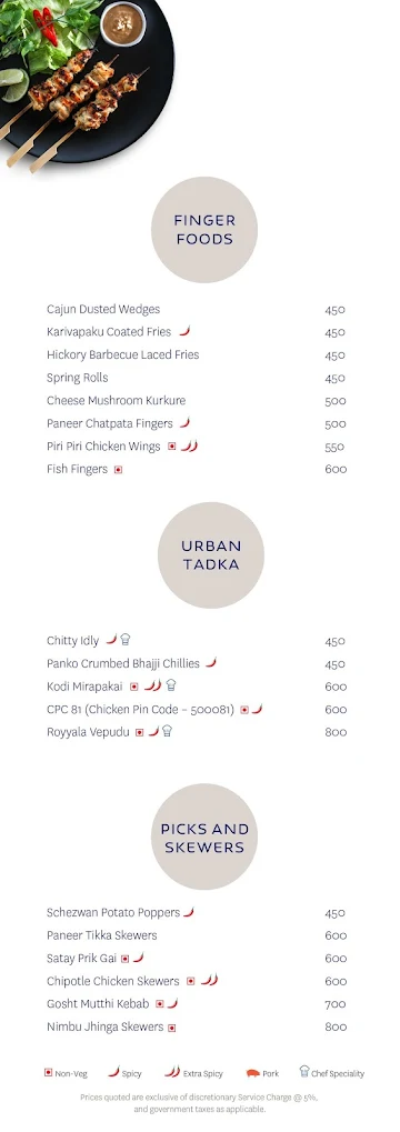 The Bar, Novotel Hyderabad Convention Centre menu 