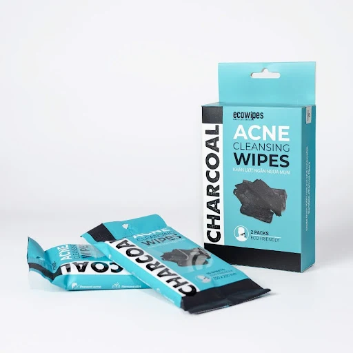 Hộp Khăn ướt ngăn ngừa mụn Acne Cleansing Wipes 2 gói 15 tờ EcoWipes