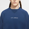 jordan x fragment navy fleece crew