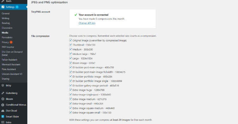 WordPress Plugin Compress JPEG & PNG Registration Complete