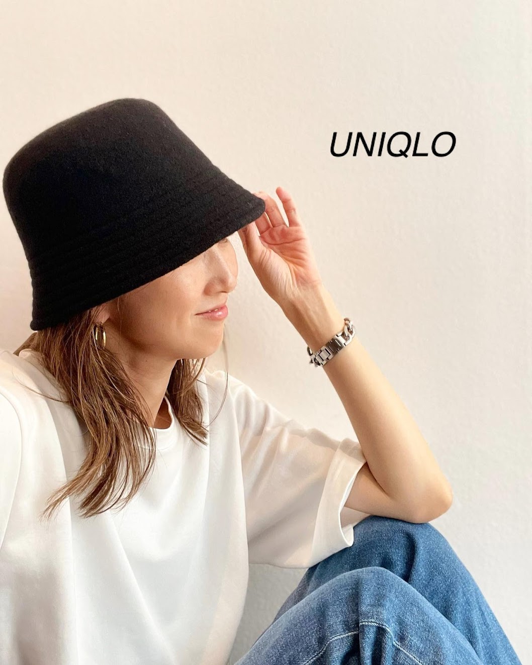 UNIQLO バケットハット ブラック - ハット