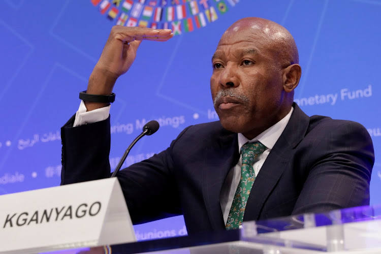 FILE PHOTO: Reserve Bank Governor Lesetja Kganyago attends IMFC press conference during the IMF/World Bank spring meeting in Washington, U.S., April 21, 2018. Picture: REUTERS / YURI GRIPAS