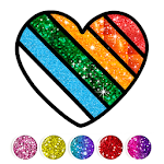 Cover Image of Download Glitter Heart Love Coloring Book for Girls 1.0 APK