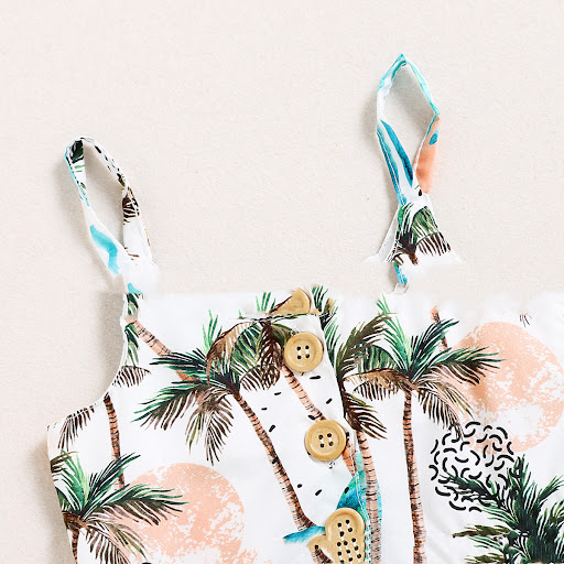 Title 3, Girls Coconut Tree Sling And Skirt Set Summer f...