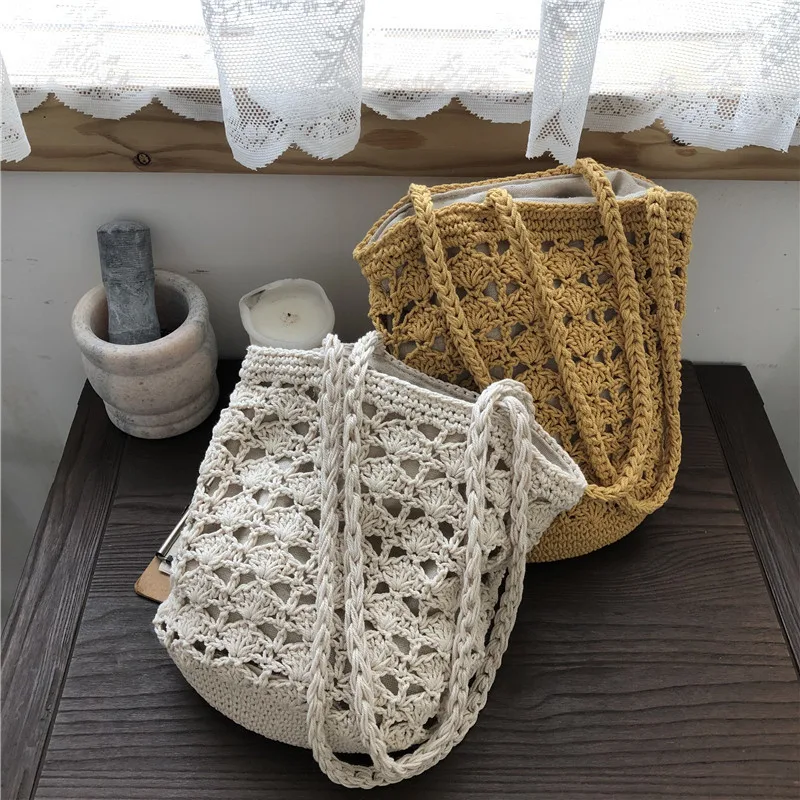 Elastic Handmade Hemp Rope Woven Women's Bag offers natural style, flexibility, and comfort. Perfect for carrying your e