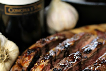 Vampire Steaks with Garlic Red Wine Reduction