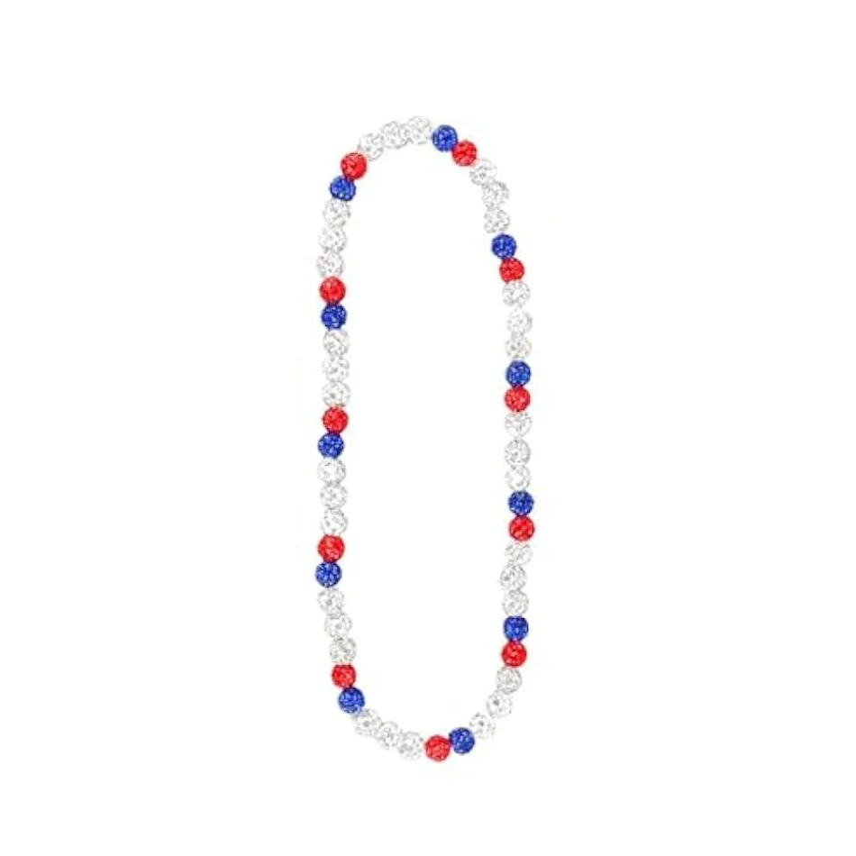 Heren kleurrijke strass kralen ketting, modieus sport sieraad. Verfraai je outfit met dit trendy accessoire voor sport en een casual look.