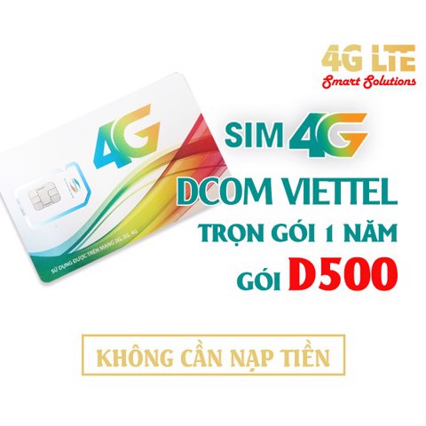 Sim 4G Viettel 12Umax50N Và D500 Trọn Gói 1 Năm Goi D500 Không Phí Gia Hạn