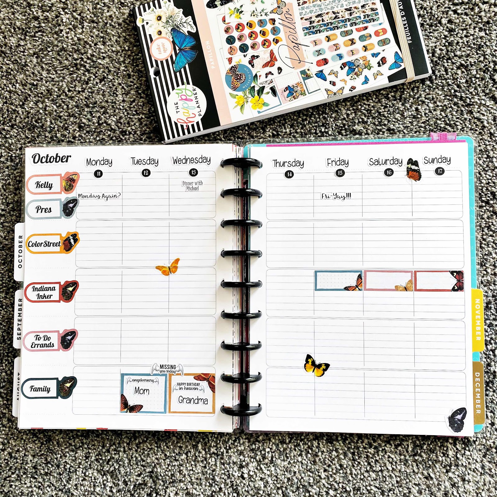 butterfly planner spread