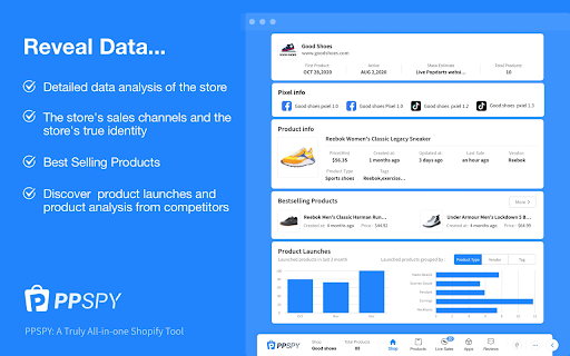 PPSPY-#1 Shopify analytics & dropship tool