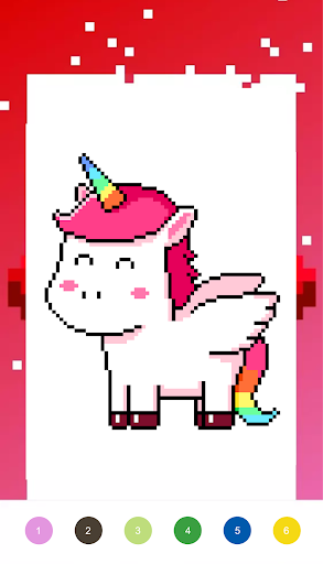 Unicorn Art Pixel - Color By Number screenshots 2