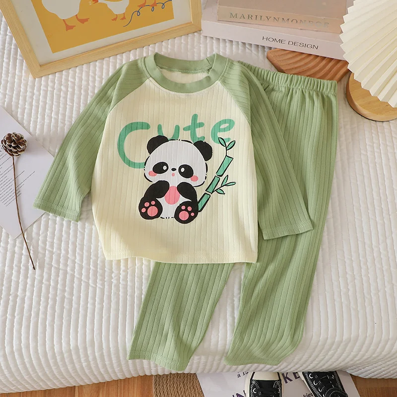 Kinder Pyjama Home Wear Herfst Nieuw Jacquard Katoenen Pak Zacht en Comfortabel voor Kinderen Perfect om te Slapen en te Spelen