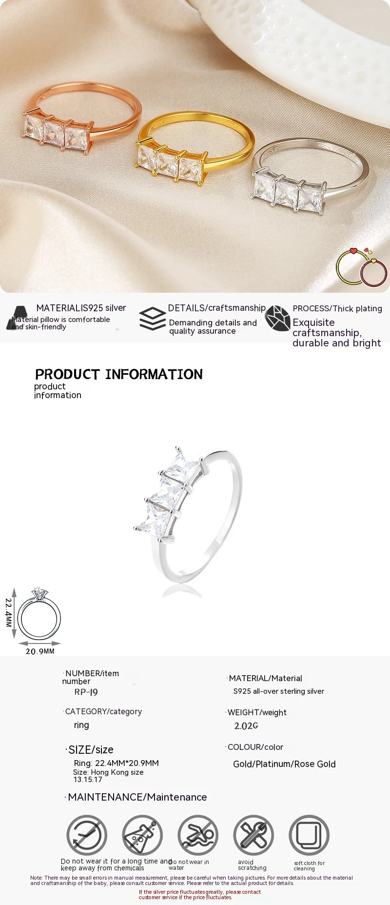 Title 1, Vrouwelijke 925 Zilveren Ring met Zirkonia. Sch...